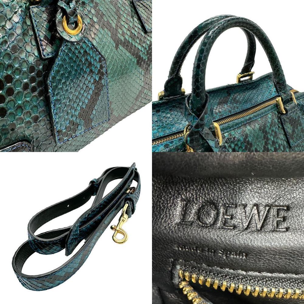 Loewe Amazona Shoulder Python Leather Bag Green - image 5